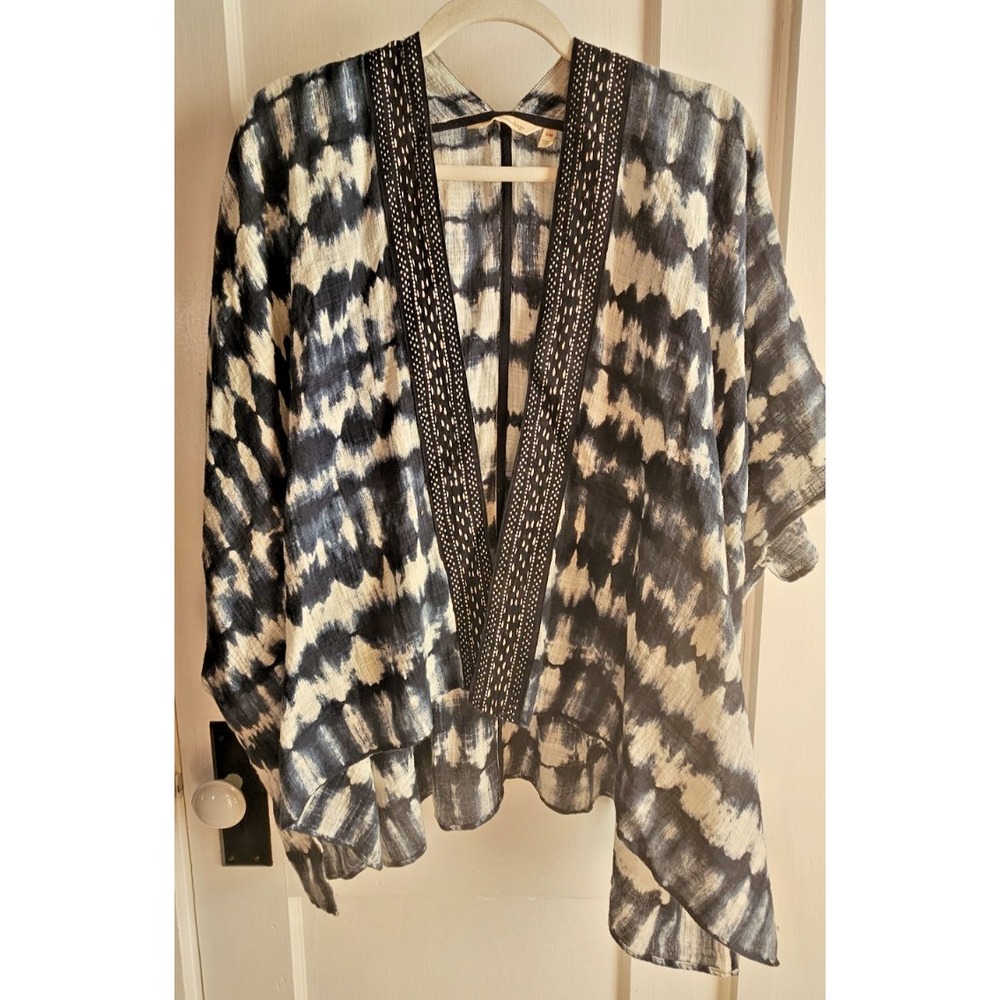 Soft Surroundings Azulo tie dye Kimono topper woman Sz S/M 100% cotton